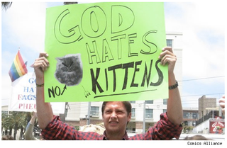 Illustration for article titled Crazy Homophobes Protest Comic Con, Comic Con Protests Back